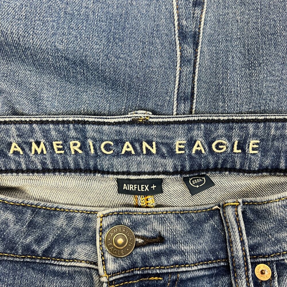 American Eagle Mens 34x36 AirFlex+ Relaxed Straight Jeans Medium Wash Denim Tall - Picture 5 of 9